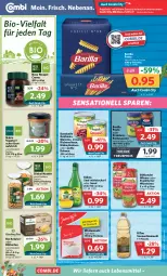 Gazetka promocyjna Combi - Prospekte - Gazetka - ważna od 29.07 do 29.07.2023 - strona 14 - produkty: angebot, angebote, aufstrich, barilla, bio, blume, blumen, blumenöl, Blüte, bohne, bohnen, böklunder, bonduelle, bonduelle goldmais, brot, brotaufstrich, creme, discount, eis, elle, erbsen, flasche, frankfurter, Goldmais, kichererbsen, kidney, kräuter, Kühne, kühne senf, lebensmittel, linsen, mais, mehl, nougat creme, nudel, nudeln, nuss, pasta, pesto, reis, sauce, saucen, senf, sonnenblume, sonnenblumen, sonnenblumenöl, tee, Ti, type 405, Vegeta, Weiße Bohnen, weizenmehl, wiener, würstchen, ZTE