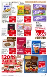 Gazetka promocyjna Kaufland - Gazetka - ważna od 08.02 do 08.02.2023 - strona 23 - produkty: angebot, angebote, ball, banane, bananen, beutel, bohne, bohnen, bohnenkaffee, brot, chips, eduscho, eis, elle, enders, filterkaffee, frucht, fruchtgummi, fruchtgummis, gelatine, getränk, getränke, getränkepulver, gin, hafer, Hefe, hummus, kaffee, kakao, katjes, Kürbis, Lakritz, linsen, löslicher bohnenkaffee, mac, mehl, mestemacher, milka, milka schokolade, Nescafé, nuss, nutella, oder lakritz, salz, schoko, schokolade, snack, snacks, süsswaren, Ti, tomate, wasa, zucker