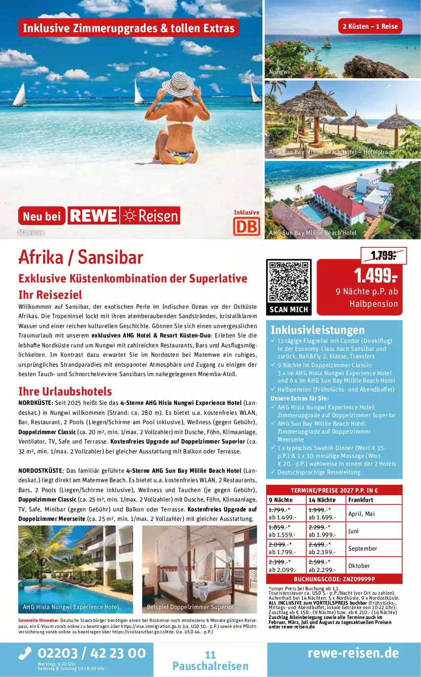 Aktueller Prospekt Rewe Reisen - Reiseprospekt - von 30.10 bis 25.12.2026 - strona 11 - produkty: buch, deutschsprachige reiseleitung, dusche, eis, elle, getränk, getränke, inklusivleistungen, Liege, perla, pool, pril, reis, rel, Schal, schirme, Ti, tisch, uhr, ventilator, vorteilspreis, wasser