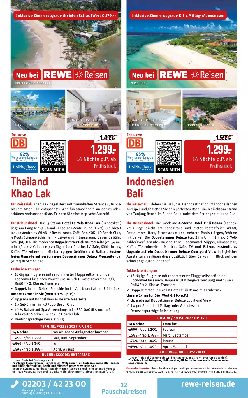 Aktueller Prospekt Rewe Reisen - Reiseprospekt - von 30.10 bis 25.12.2026 - strona 12 - produkty: Bad, Bademantel, buch, deutschsprachige reiseleitung, dusche, eis, elle, inklusivleistungen, kaffee, kühlschrank, Liege, Mantel, Mode, pool, pril, reis, rel, rum, Schal, schirme, Schrank, slip, Slipper, tee, Ti, uhr