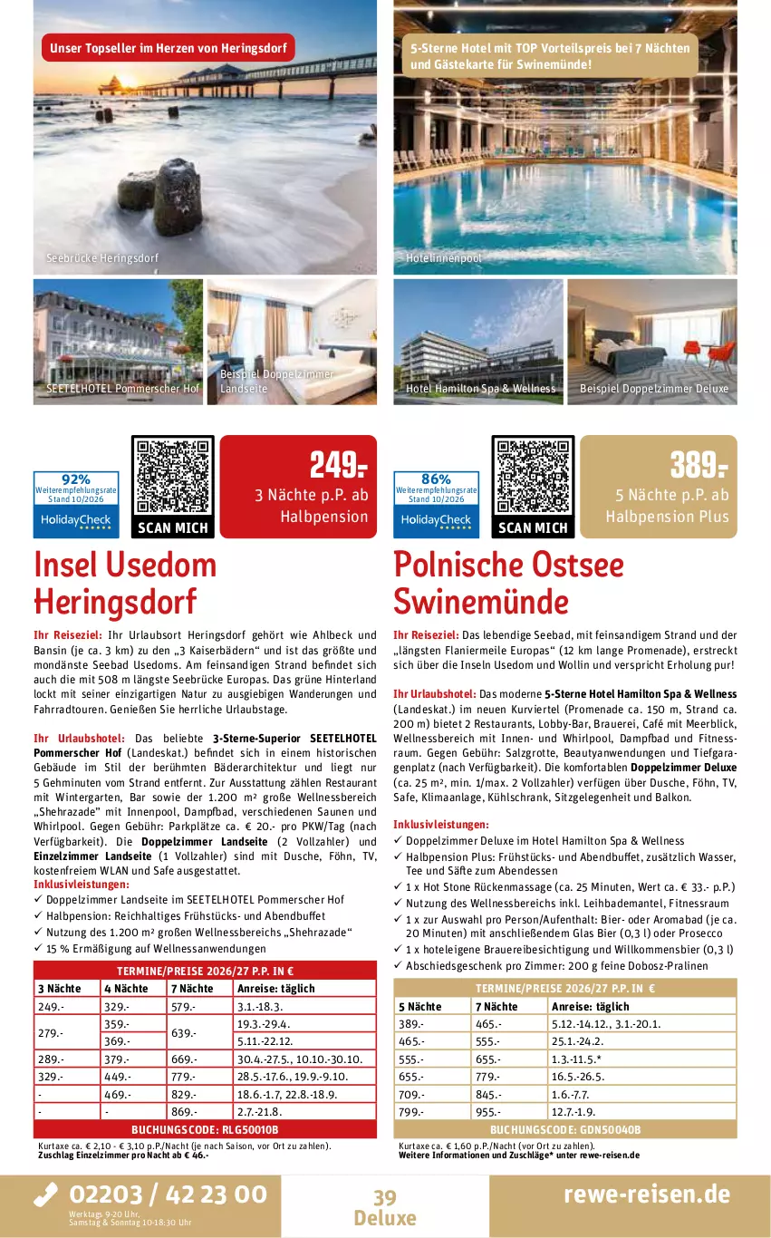 Aktueller Prospekt Rewe Reisen - Reiseprospekt - von 30.10 bis 25.12.2026 - strona 39 - produkty: auer, axe, Bad, Bademantel, bier, buch, dusche, ecco, eis, elle, Fahrrad, Garten, hering, Herings, inklusivleistungen, innenpool, Kaiser, kühlschrank, kurtaxe, LG, mab, Mantel, Mode, natur, Pommersche, pool, pralinen, prosecco, reis, ring, säfte, salz, Schrank, tee, Ti, uhr, vorteilspreis, wasser, wellnessbereich, Whirlpool