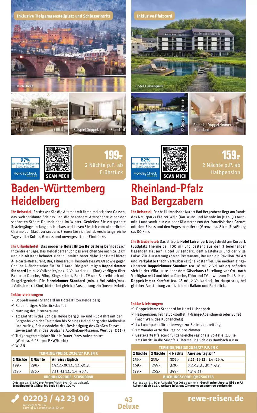 Aktueller Prospekt Rewe Reisen - Reiseprospekt - von 30.10 bis 25.12.2026 - strona 43 - produkty: Apotheke, auer, auto, axe, Bad, Berger, bett, buch, decke, dusche, eis, HP, inklusivleistungen, küche, Küchen, kurtaxe, Liege, Mode, natur, nuss, pavillon, Radio, reis, rwe, schreibtisch, Ti, tisch, uhr