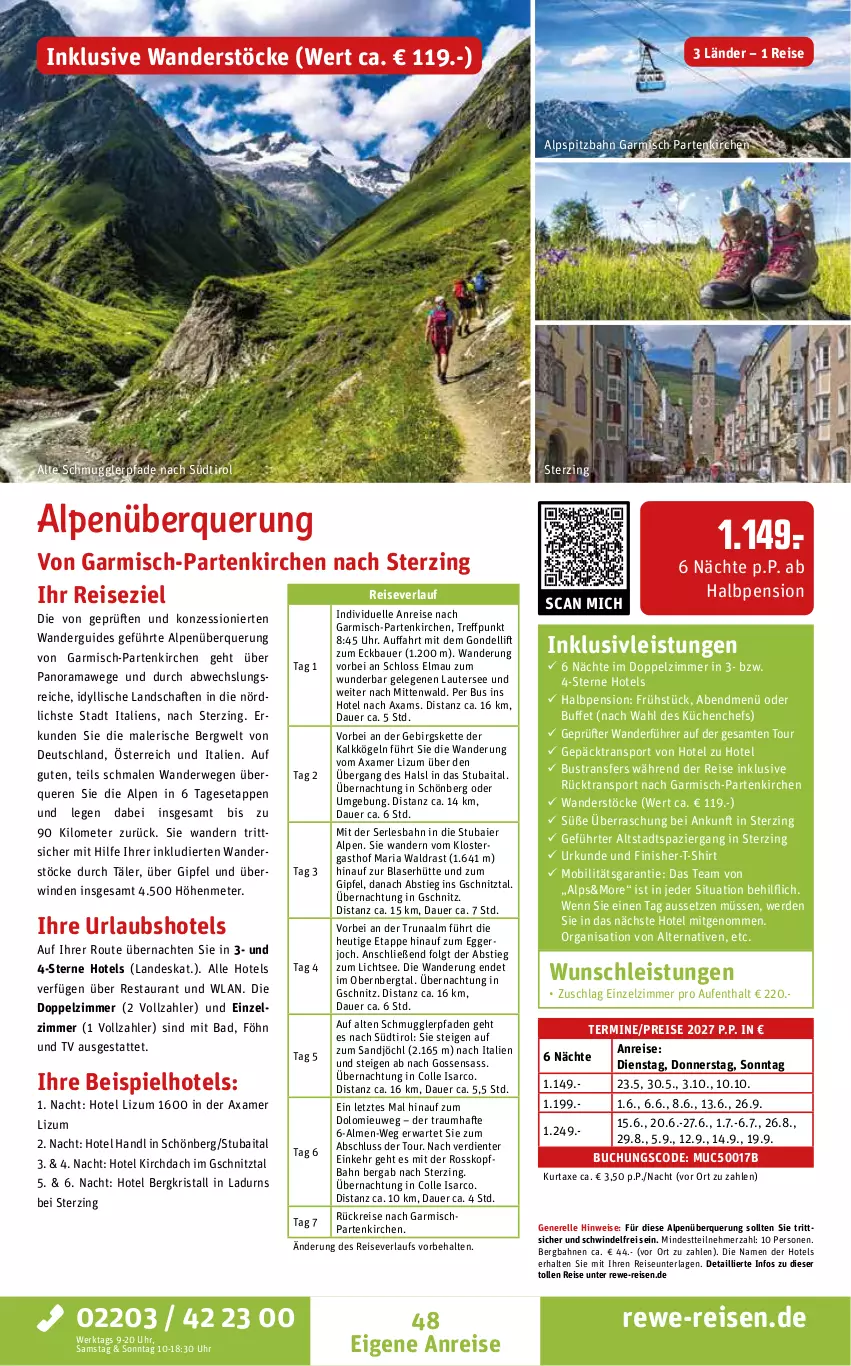 Aktueller Prospekt Rewe Reisen - Reiseprospekt - von 30.10 bis 25.12.2026 - strona 48 - produkty: auer, axe, Bad, Bau, Bauer, buch, dell, Egger, eis, elle, ente, erde, Finish, Heu, HP, inklusivleistungen, Kette, küche, Küchen, kurtaxe, LG, rama, reis, reiseverlauf, rel, Ria, rwe, shirt, Sport, T-Shirt, Ti, uhr, ZTE