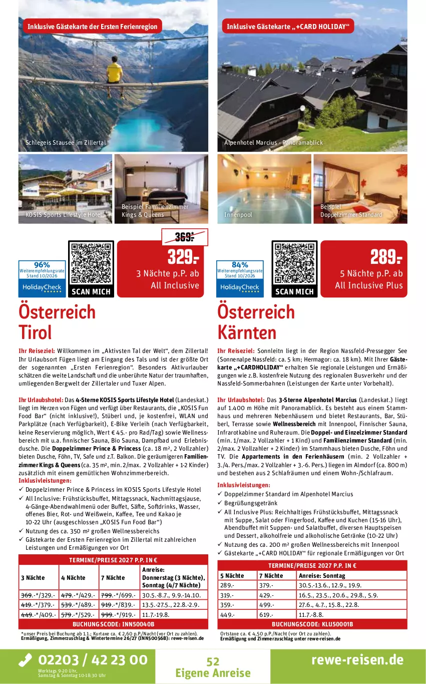 Aktueller Prospekt Rewe Reisen - Reiseprospekt - von 30.10 bis 25.12.2026 - strona 52 - produkty: alkohol, alkoholische getränke, axe, Bad, bier, bio, buch, dessert, drink, drinks, dusche, E-Bike, Egger, eis, getränk, getränke, inklusivleistungen, innenpool, kaffee, kakao, Kinder, kuchen, kurtaxe, Liege, mab, natur, pool, rama, reis, säfte, salat, snack, Sport, suppe, suppen, tee, Ti, uhr, wasser, wein, Weißwein, wellnessbereich