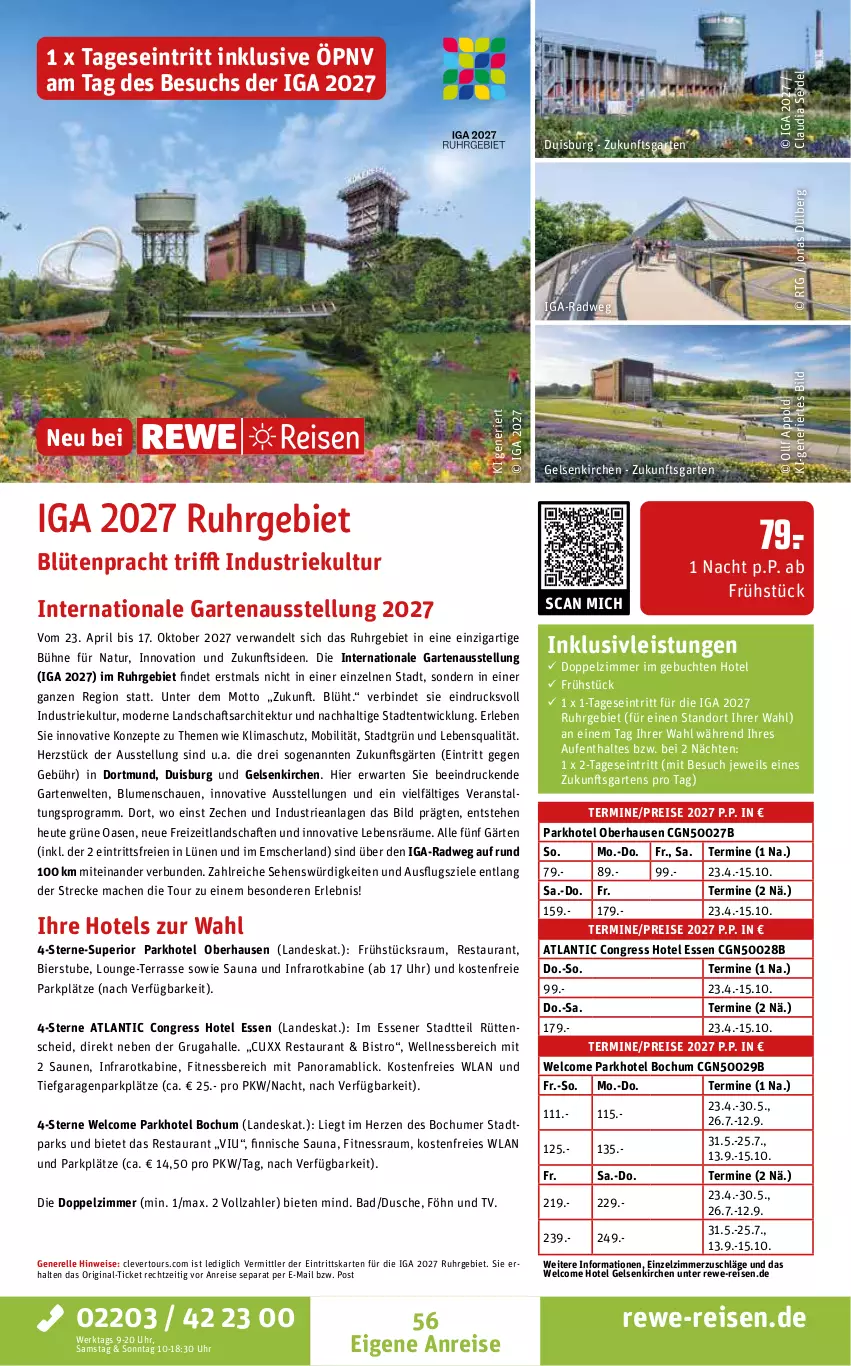 Aktueller Prospekt Rewe Reisen - Reiseprospekt - von 30.10 bis 25.12.2026 - strona 56 - produkty: Bad, bier, blume, blumen, Blüte, buch, dusche, eis, elle, Garten, gin, Heu, inklusivleistungen, mab, mac, Mode, natur, pril, rama, reis, rel, stube, Ti, uhr, wellnessbereich, WICK