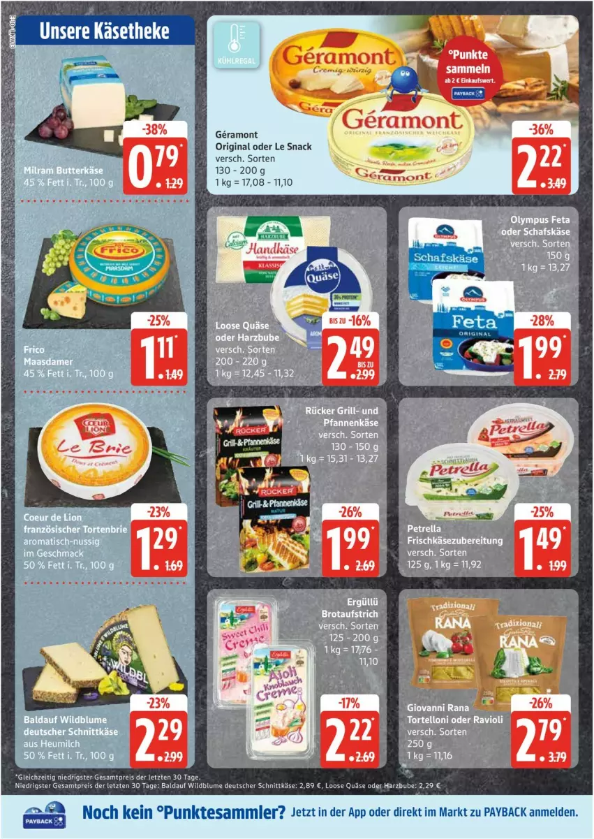 Aktueller Prospekt Edeka - Prospekte - von 24.03 bis 29.03.2025 - strona 10 - produkty: blume, deutscher schnittkäse, eis, gin, Käse, käsetheke, Loose, payback, quäse, reis, schnittkäse, snack, tesa, Ti, Wild, ZTE