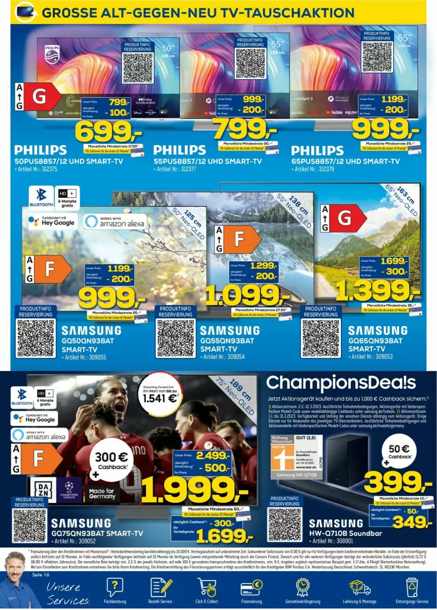 Aktueller Prospekt Euronics - Prospekte - von 08.03 bis 15.03.2023 - strona 16 - produkty: champion, Philips, Samsung, soundbar, Ti, uhd