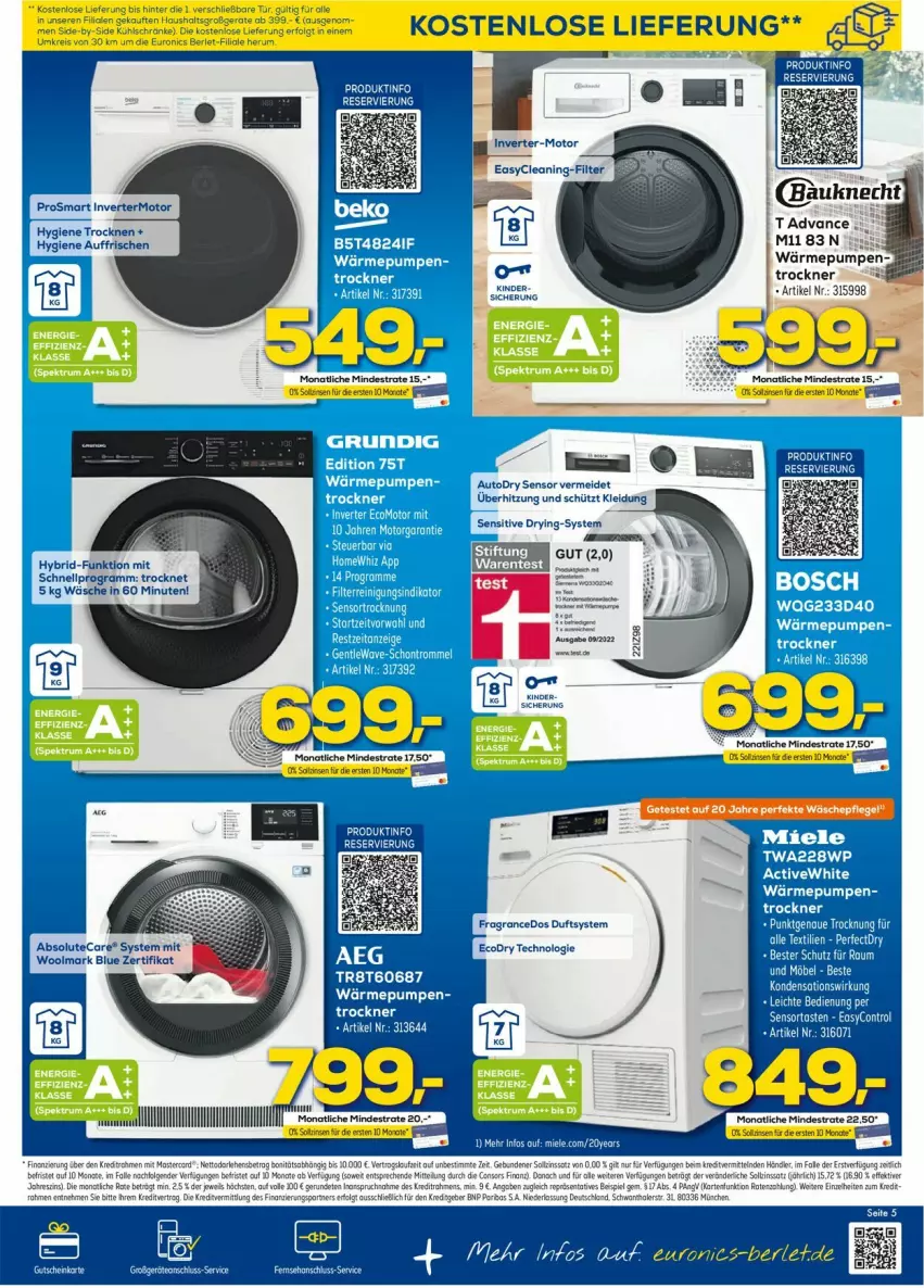 Aktueller Prospekt Euronics - Prospekte - von 08.03 bis 15.03.2023 - strona 5 - produkty: auto, hose, hosen, kleid, Kleidung, miele, rum, Spektrum, Ti, Trockner