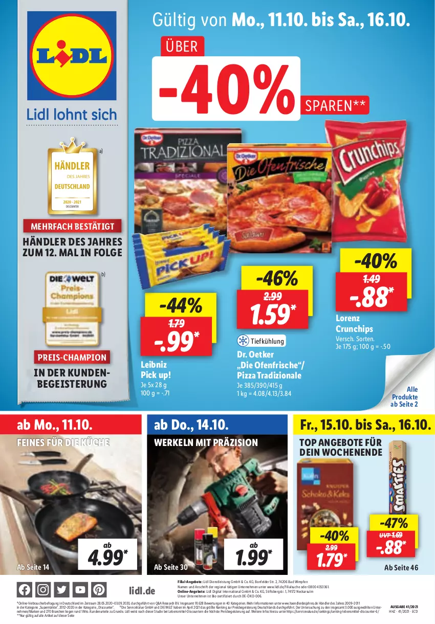 Aktueller Prospekt Lidl - Aktionsprospekt - von 11.10 bis 16.10.2021 - strona 1