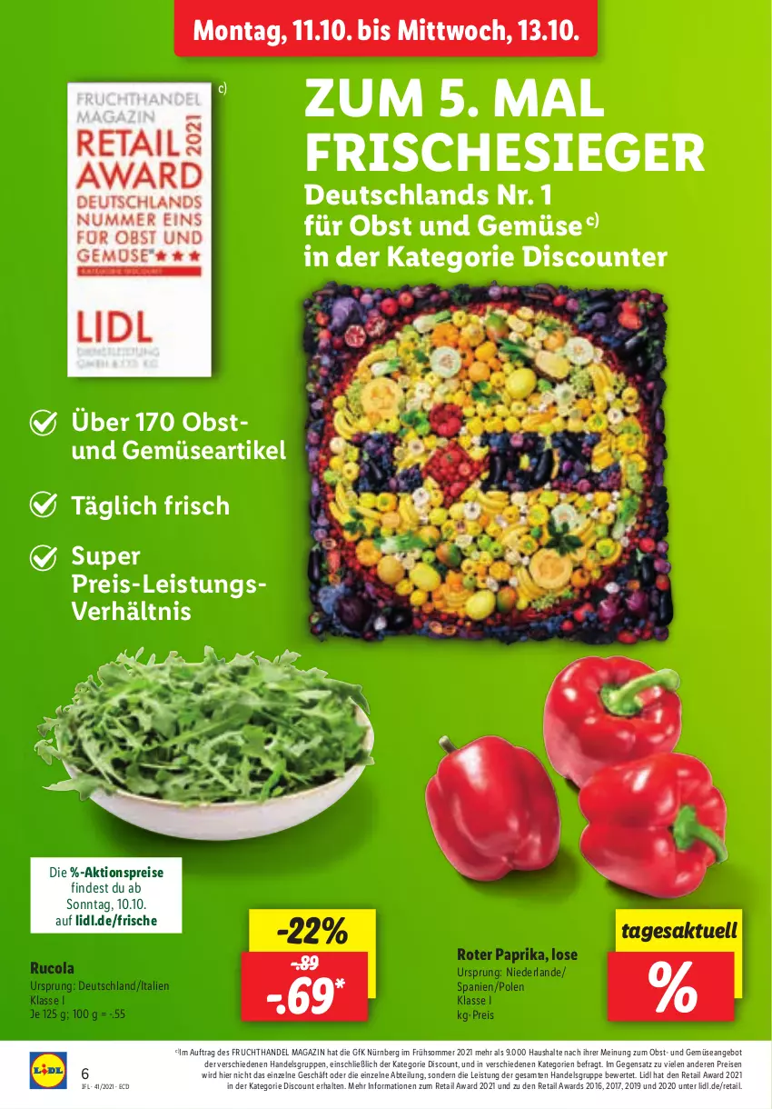 Aktueller Prospekt Lidl - Aktionsprospekt - von 11.10 bis 16.10.2021 - strona 6