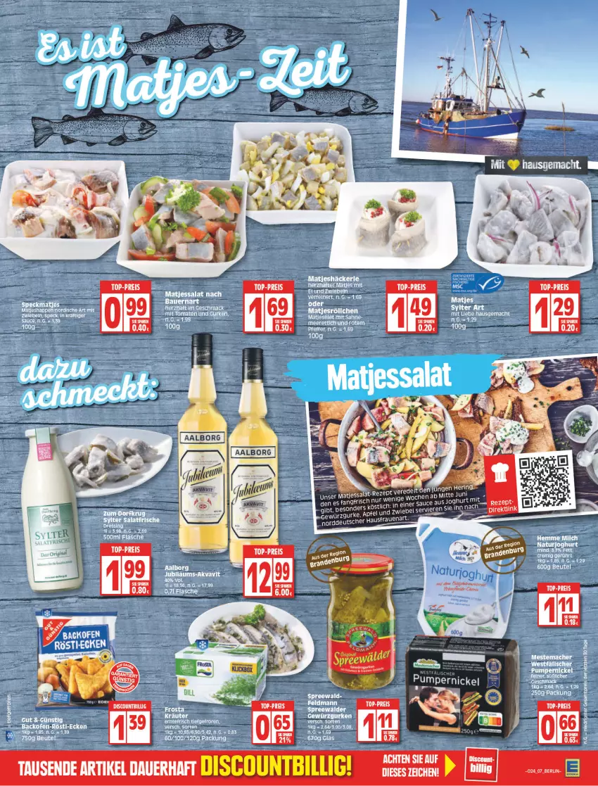 Aktueller Prospekt Edeka - Angebote der Woche - von 13.06 bis 18.06.2022 - strona 7 - produkty: apfel, auer, gewürz, Gewürzgurke, gurke, joghur, joghurt, rezept, sauce, zwiebel