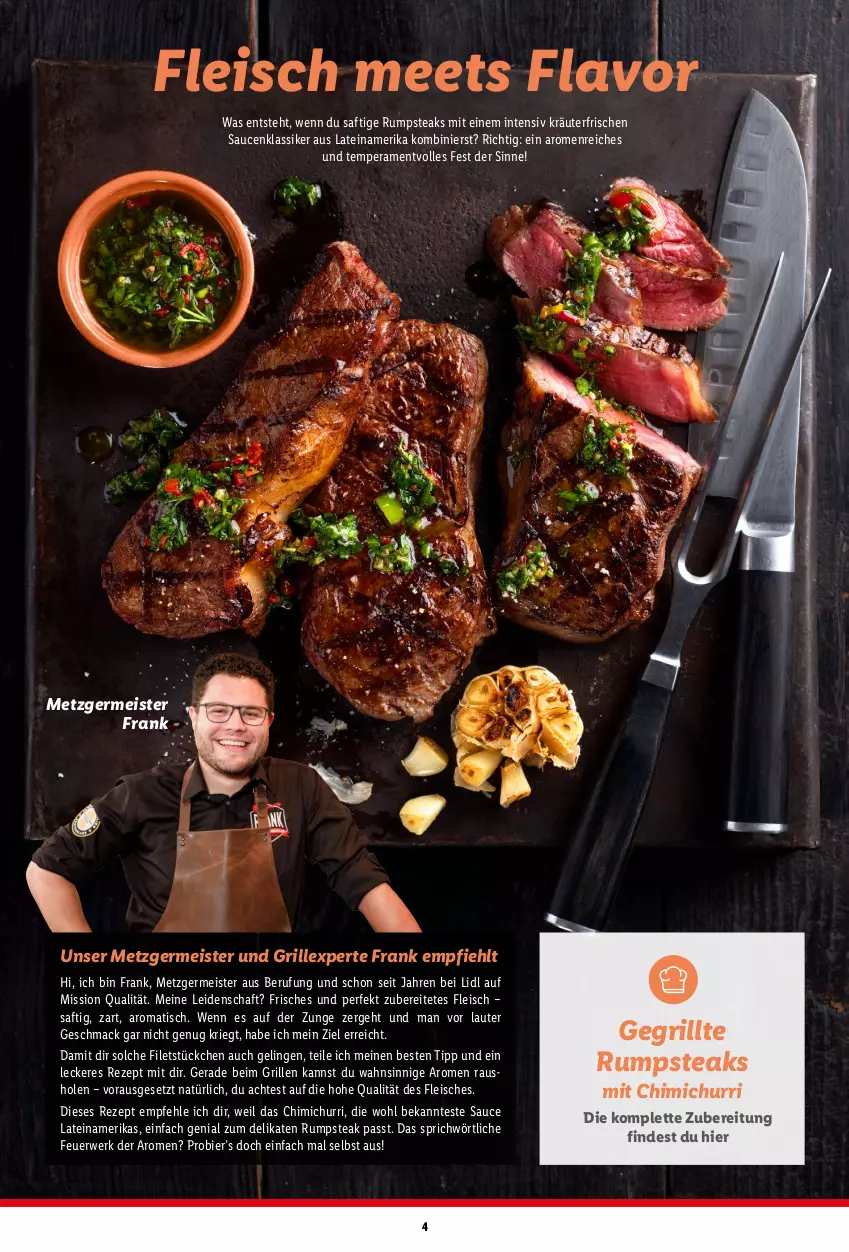 Aktueller Prospekt Lidl - Grillmagazin - von 20.04 bis 19.05.2024 - strona 4 - produkty: bier, eis, filet, filets, fleisch, Germ, grill, kräuter, mac, Meister, rezept, rum, rumpsteak, rwe, saft, sauce, saucen, steak, steaks, Ti, tisch