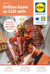 Gazetka promocyjna Lidl - Grillmagazin - Gazetka - ważna od 19.05 do 19.05.2024 - strona 1 - produkty: burger, decke, dessert, elle, fisch, grill, Ti