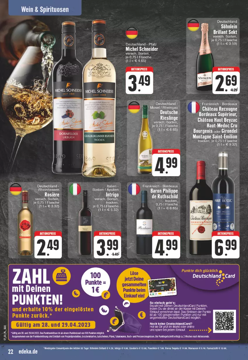 Aktueller Prospekt E Center - Angebote der Woche - von 24.04 bis 29.04.2023 - strona 22 - produkty: brillant sekt, buch, deutschlandcard, flasche, gutschein, gutscheine, lion, Michel Schneider, rama, Ria, sekt, söhnlein, söhnlein brillant, tee, tequila, Ti, ZTE