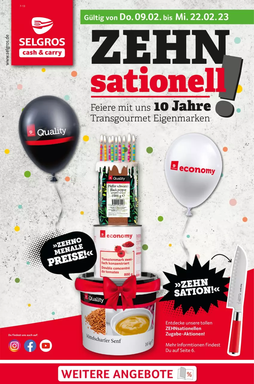 Aktueller Prospekt Selgros - Zehnsationell - von 09.02 bis 22.02.2023 - strona 1 - produkty: eier, LG, Ti