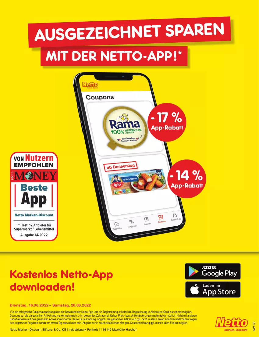 Aktueller Prospekt Netto Marken-Discount - Filial-Angebote - von 15.08 bis 20.08.2022 - strona 45 - produkty: angebot, coupon, coupons, discount, eis, Holz, LG, marken-discount, reis, Ti, ZTE