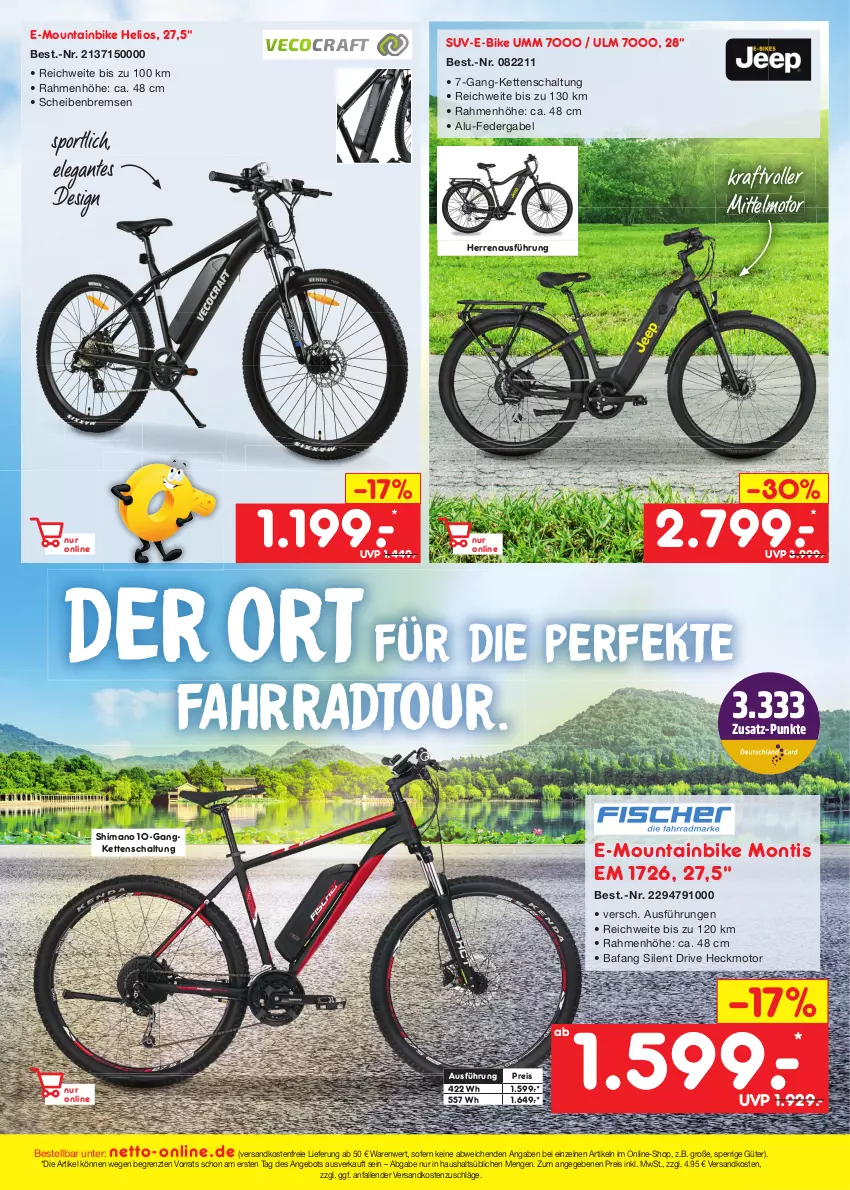 Aktueller Prospekt Netto Marken-Discount - Filial-Angebote - von 15.08 bis 20.08.2022 - strona 51 - produkty: angebot, E-Bike, eis, Fahrrad, gabel, Kette, Mountainbike, ndk, reis, Schal, shimano, Sport, Ti, versandkostenfrei, ZTE