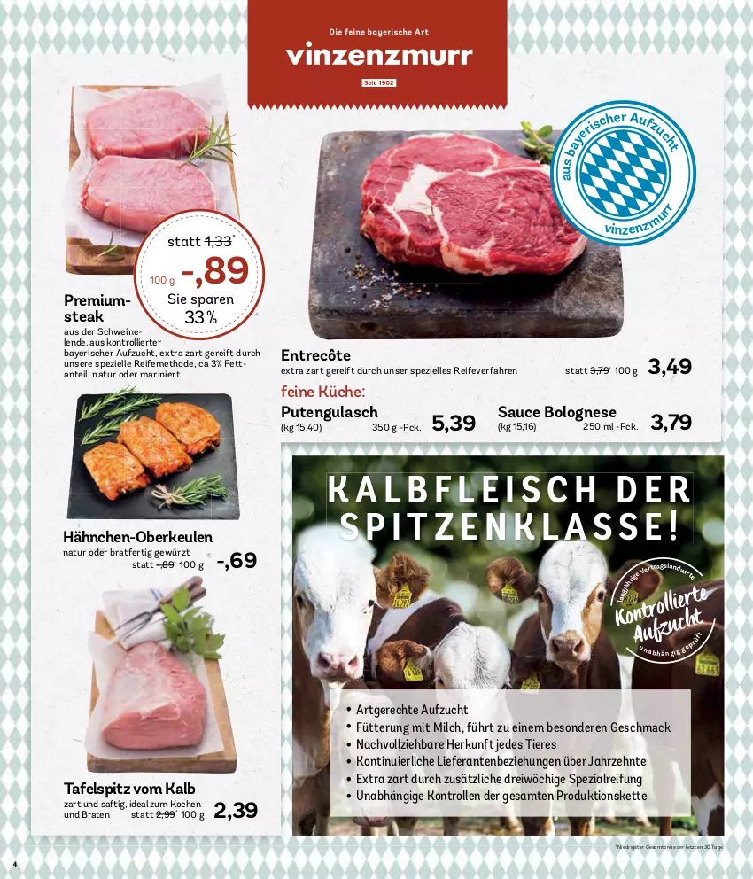 Aktueller Prospekt Aez - Prospekte - von 11.03 bis 16.03.2024 - strona 4 - produkty: bolognese, braten, eis, elle, entrecôte, fleisch, gewürz, gulasch, Hähnchen-Oberkeulen, Kalbfleisch, Kette, küche, mac, milch, natur, pute, reis, saft, sauce, schwein, schweine, Spezi, steak, tafelspitz, Ti, Tiere, trolli, wein, weine, ZTE