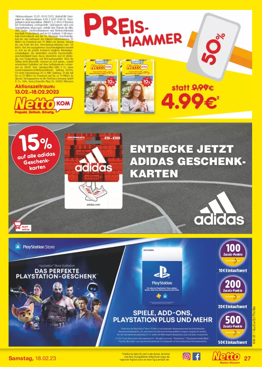 Aktueller Prospekt Netto Marken-Discount - Filial-Angebote - von 13.02 bis 18.02.2023 - strona 27 - produkty: Adidas, angebot, decke, Ti, ZTE