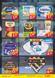 Gazetka promocyjna Netto Marken-Discount - Filial-Angebote - Gazetka - ważna od 18.02 do 18.02.2023 - strona 17 - produkty: angebot, bavaria blu, bergader, bestpreis, ehrmann, eis, exquisa, exquisa frischkäse, feinjoghurt, filet, frischkäse, gewürz, gewürzquark, hering, Herings, ingwer, joghur, joghurt, Käse, Kinder, Kinder Maxi, kinder maxi king, maultaschen, milch, Milchschnitte, milram, mövenpick, nadler, Ofen, Ofenkäse, pingui, pudding, quark, regal, reis, Ria, ring, rouge, rougette, sahne, sauce, soja, sojasauce, Sushi, Tasche, taschen, Ti, wasa, weichkäse, ZTE