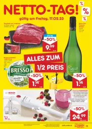 Gazetka promocyjna Netto Marken-Discount - Filial-Angebote - Gazetka - ważna od 18.02 do 18.02.2023 - strona 39 - produkty: angebot, beef, bestpreis, bresso, ecco, eis, fleisch, frischkäse, frizzante, jungbullen, Käse, kräuter, kräutern, leine, Mixer, reis, roastbeef, salz, spülmaschinen, stabmixer, Ti, tisch, wein, Zerkleinerer, ZTE, zwiebel, zwiebeln