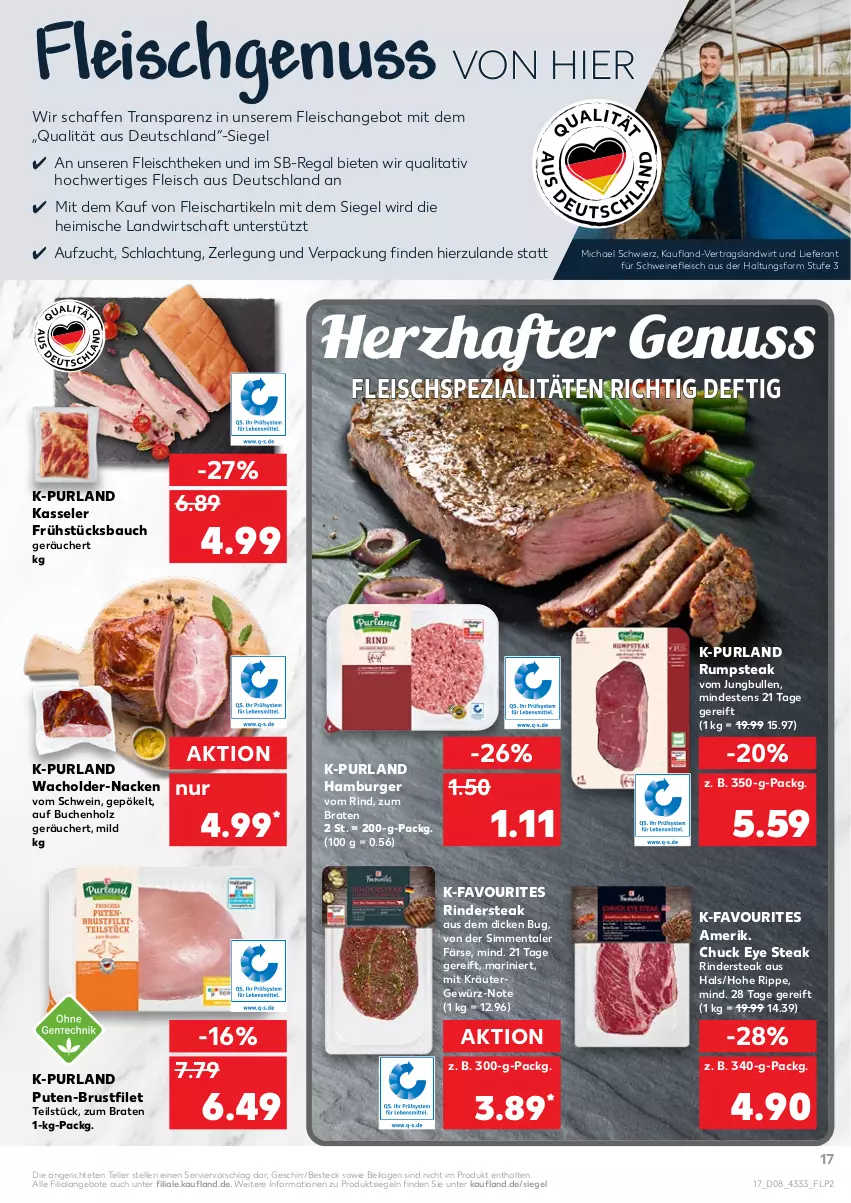 Aktueller Prospekt Kaufland - von 24.02 bis 02.03.2022 - strona 17 - produkty: angebot, angebote, Bau, besteck, braten, brustfilet, buch, burger, eis, elle, filet, fleisch, geschirr, gewürz, hamburger, Holz, ilag, jungbullen, kasseler, kräuter, nuss, purland, pute, regal, rind, rinder, Rindersteak, rum, rumpsteak, schwein, schweine, schweinefleisch, sim, Spezi, steak, teller, Ti, wein, weine