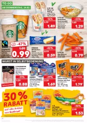 Gazetka promocyjna Kaufland - Gazetka - ważna od 02.03 do 02.03.2022 - strona 20 - produkty: angebot, apfel, auer, Becher, bifi, couscous, Couscoussalat, eis, exquisa, fleisch, fleischwurst, frischkäse, geback, Geflügel, getränk, gutfried, hähnchenbrust, hummus, kaffee, karotten, Käse, käsekuchen, katenschinken, knoblauch, krakauer, kuchen, Mini-Möhren, mit knoblauch, möhren, reinert, saft, salami, salat, Schal, Schale, schinken, snack, snacks, starbucks, Ti, wrap, würfel, wurst, wurst in selbstbedienung, ZTE