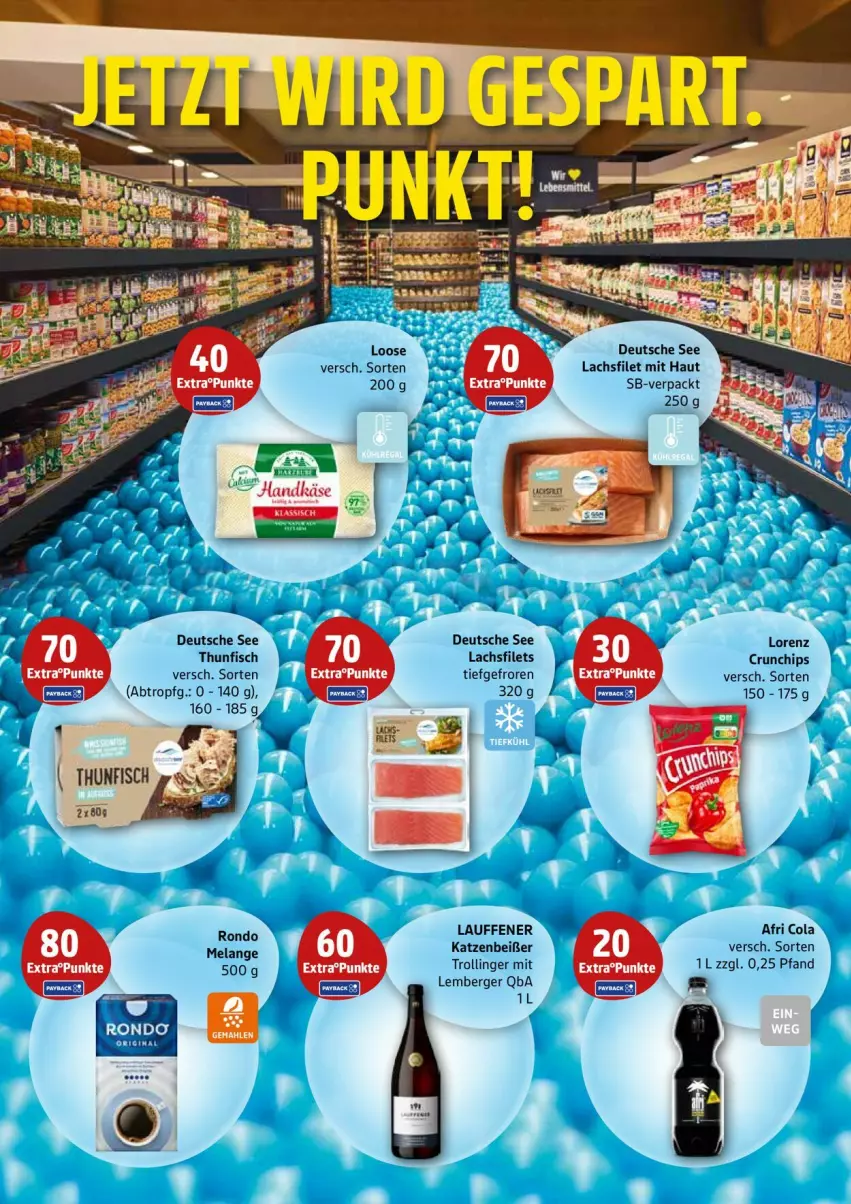 Aktueller Prospekt Edeka - Prospekte - von 13.10 bis 18.10.2025 - strona 21 - produkty: Afri Cola, Berger, chips, cola, crunchips, filet, filets, fisch, lachs, lachsfilet, lachsfilets, lorenz, thunfisch, Ti, trolli, trollinger