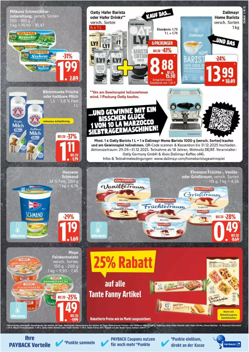 Aktueller Prospekt Edeka - Prospekte - von 13.10 bis 18.10.2025 - strona 9 - produkty: coupon, coupons, dallmayr, drink, drinks, Germ, gewinnspiel, hafer, kaffee, payback, Ti