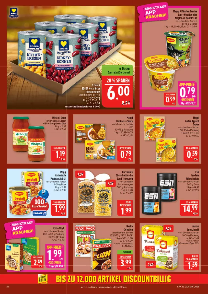Aktueller Prospekt Marktkauf - Prospekt - von 24.05 bis 30.05.2026 - strona 20 - produkty: Becher, bett, cerealien, delikatess sauce, eis, italienische pasta, kölln, maggi, miracoli, müsli, pasta, pizza, reis, sauce, Spezi, suppe, terrine, Ti