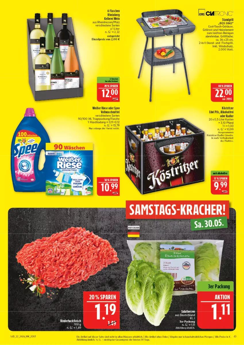 Aktueller Prospekt Marktkauf - Prospekt - von 24.05 bis 30.05.2026 - strona 43 - produkty: eis, fleisch, hackfleisch, rind, rinder, rinderhackfleisch