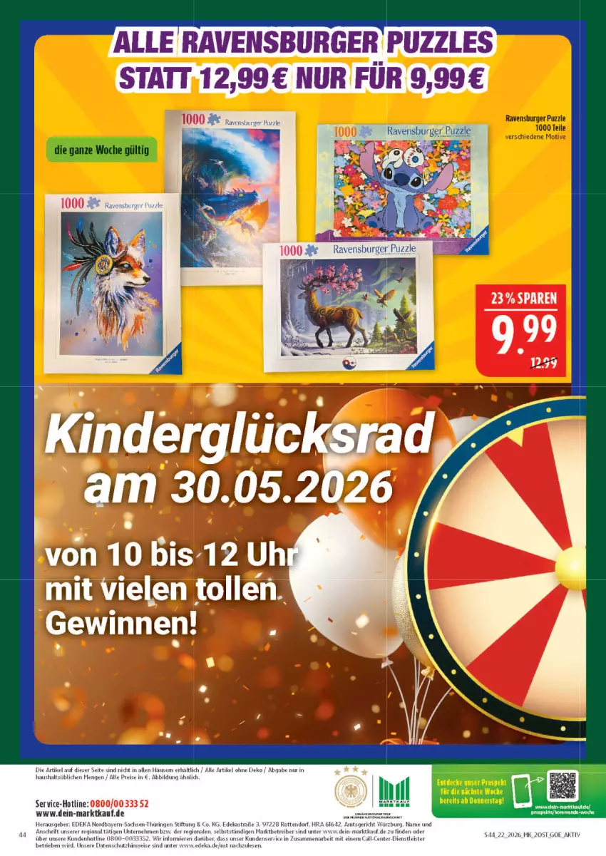 Aktueller Prospekt Marktkauf - Prospekt - von 24.05 bis 30.05.2026 - strona 44 - produkty: Astra, burger, deka, eis, ente, Puzzle, ravensburger, reis, ring, sac, Ti