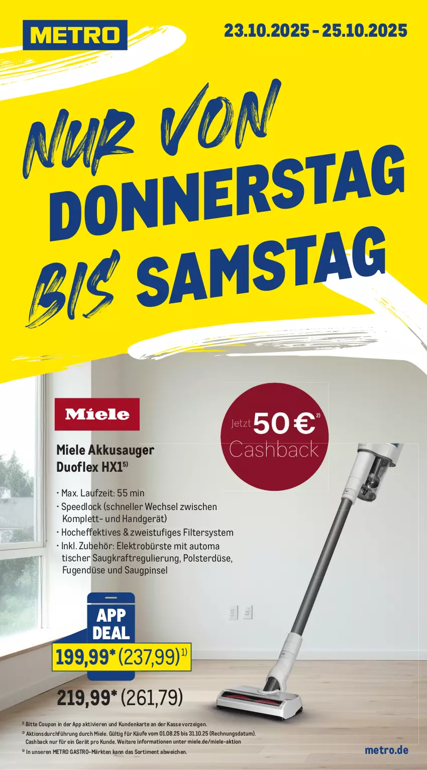 Aktueller Prospekt Metro - App Deals - von 20.10 bis 25.10.2025 - strona 3 - produkty: akku, auto, bürste, coupon, eis, Elektro, elle, kraft, Metro, metro gastro, miele, Pinsel, spee, Ti, tisch