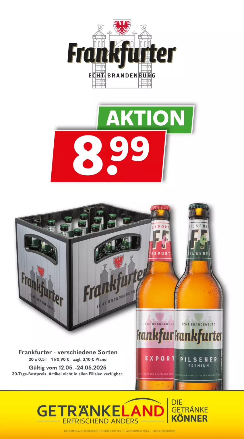 Aktueller Prospekt Getraenkeland - von 11.05 bis 23.05.2025 - strona 10 - produkty: bestpreis, eis, Elan, frankfurter, getränk, getränke, reis, Ti