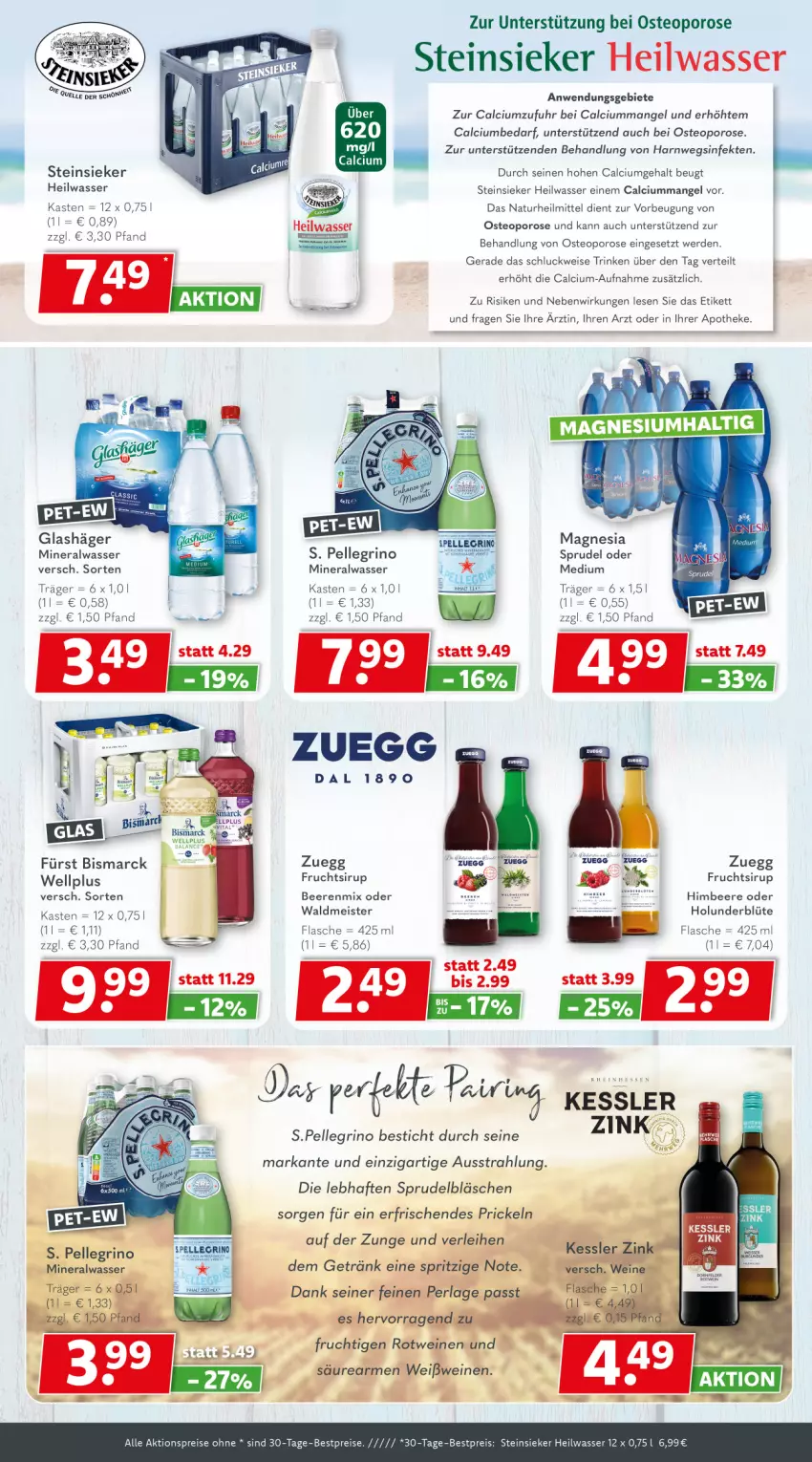 Aktueller Prospekt Getraenkeland - von 11.05 bis 23.05.2025 - strona 6 - produkty: aktionspreis, Alwa, Apotheke, beef, beere, beeren, bestpreis, bestpreise, bismarck, Blüte, Calcium, eis, elle, erde, flasche, frucht, getränk, himbeer, himbeere, holunder, holunderblüte, magnesium, Meister, mineralwasser, natur, perla, reis, ring, rotwein, sirup, Sprudel, Steinsieker, Ti, uhr, waldmeister, wasser, wein, weine, Weißwein, Yo, zuegg