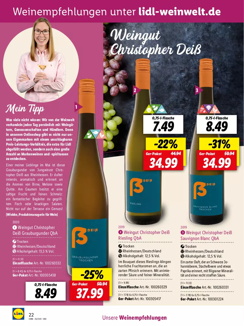 Aktueller Prospekt Lidl - Beste Weine für jeden Anlass - von 28.04 bis 31.05.2021 - strona 22