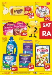 Gazetka promocyjna Netto Marken-Discount - Filial-Angebote - Gazetka - ważna od 29.01 do 29.01.2022 - strona 18 - produkty: Alwa, Always, butter, Buttertoast, dessert, ehrmann, Ehrmann Grand Dessert, eis, fleisch, fleischsalat, golden toast, ndk, patros, reis, salat, slip, slipeinlagen, Ti, toast, versandkostenfrei, waschmittel