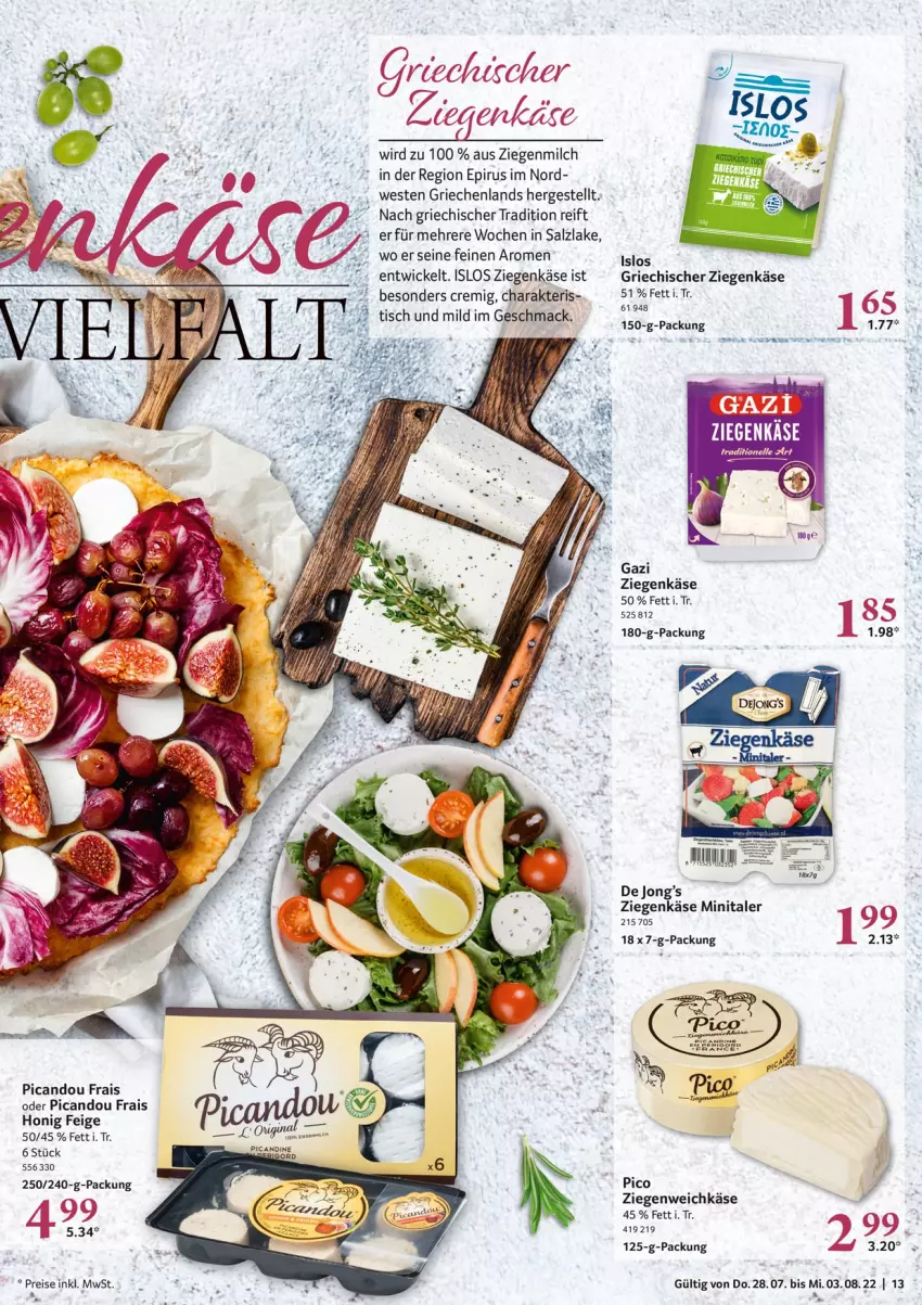 Aktueller Prospekt Selgros - Food - von 28.07 bis 03.08.2022 - strona 13 - produkty: eis, honig, Käse, mac, milch, reis, salz, Ti, tisch, weichkäse, Weste, WICK, ziegenkäse