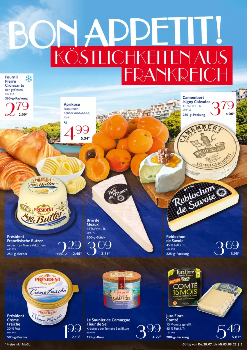 Aktueller Prospekt Selgros - Food - von 28.07 bis 03.08.2022 - strona 5 - produkty: aprikose, basilikum, Becher, camargue, camembert, creme, Croissant, croissants, eis, Jura, kräuter, reis, Ti, tomate