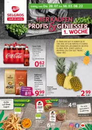 Gazetka promocyjna Selgros - Food - Gazetka - ważna od 03.08 do 03.08.2022 - strona 1 - produkty: ananas, Apple, beutel, bohne, dallmayr, eis, flasche, mac, prodomo, saft, Ti, tisch