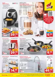 Gazetka promocyjna Netto Marken-Discount - Filial-Angebote - Gazetka - ważna od 23.07 do 23.07.2022 - strona 19 - produkty: ACC, angebot, armatur, auto, backofen, Becher, bestpreis, braten, brot, Cap, cappuccino, chia, cin, Croissant, edelstahl, eier, Eierkocher, eis, elle, espresso, fritteuse, getränk, getränke, Gläser, herdarten, hot dog, Käse, Kocher, küche, Küchen, küchenmaschine, latte, latte macchiato, mac, macchiato, Messbecher, Ofen, pfanne, pommes, reis, Ria, Rührschüssel, schinken, schüssel, spülmaschinen, steckdose, Thermogläser, Ti, tisch, wasser, ZTE