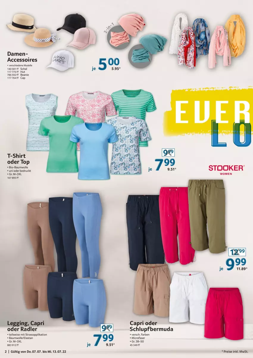 Aktueller Prospekt Selgros - Nonfood - von 07.07 bis 13.07.2022 - strona 2 - produkty: ACC, accessoires, Bau, baumwolle, Beanie, bermuda, bio, bio-baumwolle, Cap, dell, eis, elle, gin, Mode, oder radler, radler, reis, Schal, shirt, T-Shirt, Ti, wolle