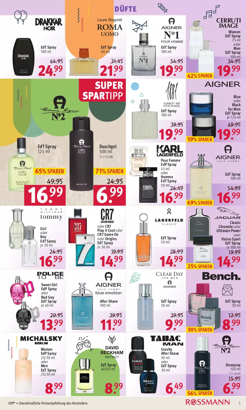 Aktueller Prospekt Rossmann - Prospekte - von 30.05 bis 03.06.2022 - strona 5 - produkty: after shave, Bad, deo, deospray, deospray 150 ml, duschgel, edp spray, edt spray, eis, elle, gin, lack, laura biagiotti, reis, spartipp, Sport, teller, Ti