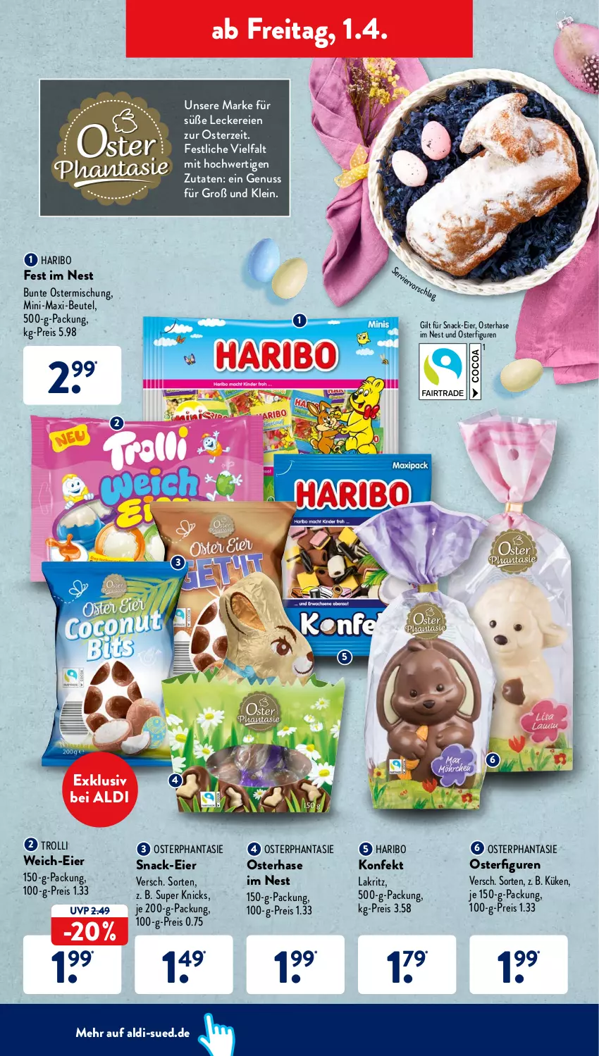 Aktueller Prospekt AldiSud - ALDI Aktuell - von 28.03 bis 02.04.2022 - strona 42 - produkty: aldi, beutel, eier, eis, haribo, Lakritz, nuss, reis, snack, Ti, trolli