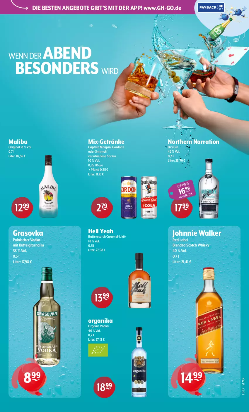 Aktueller Prospekt Getraenke Hoffmann - Prospekte - von 19.10 bis 24.10.2026 - strona 5 - produkty: angebot, angebote, blended scotch, blended scotch whisky, butter, Cap, captain morgan, caramel, dry gin, eis, getränk, getränke, gin, gordon, Gordon’s, johnnie walker, LG, likör, Malibu, scotch, scotch whisky, smirnoff, Ti, vodka, whisky