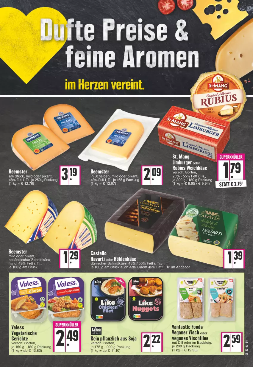 Aktueller Prospekt Edeka - Angebote der Woche - von 27.02 bis 04.03.2023 - strona 11 - produkty: arla, Beemster, dänischer schnittkäse, eis, esrom, höhlenkäse, holländischer schnittkäse, Käse, reis, Rubius, schnittkäse, soja, St. Mang, Ti, Vegeta, weichkäse