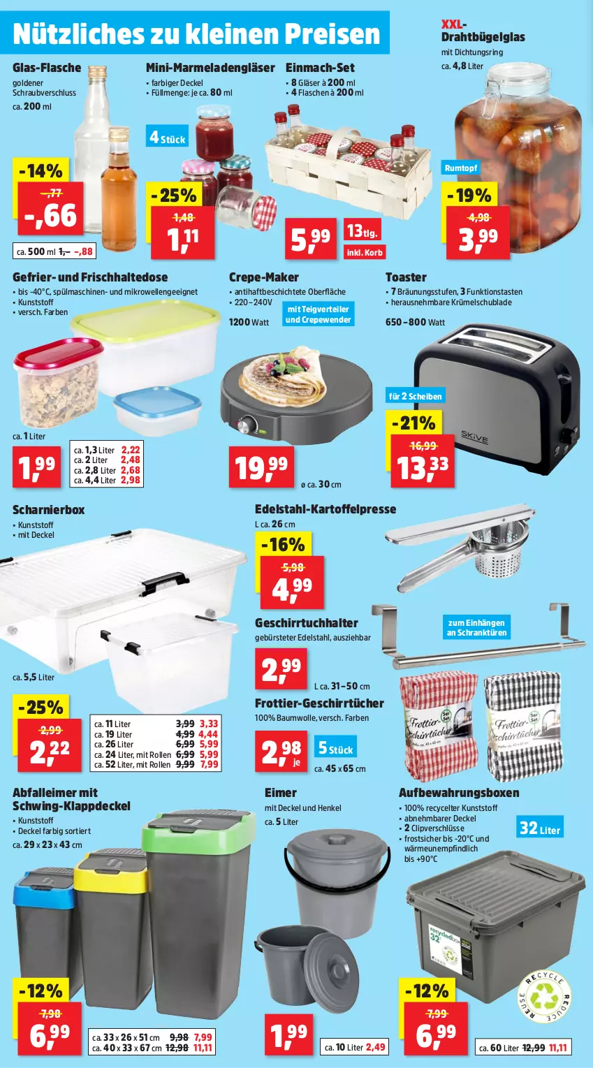 Aktueller Prospekt Thomas Philipps - von 12.08 bis 17.08.2024 - strona 4 - produkty: Abfalleimer, aufbewahrungsbox, Bau, baumwolle, bügel, bürste, decke, Deckel, Draht, edelstahl, eimer, eis, elle, flasche, geschirr, geschirrtuch, geschirrtücher, Gläser, henkel, kartoffel, Kartoffelpresse, korb, leimer, leine, LG, mac, marmelade, mikrowelle, reis, ring, rum, Rumtopf, Schrank, spülmaschinen, Ti, toast, toaster, topf, tuc, tücher, wolle