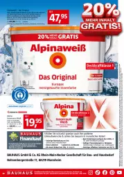 Gazetka promocyjna Bauhaus - Prospekte - Gazetka - ważna od 30.12 do 30.12.2023 - strona 48 - produkty: abholpreise, alpina, Alpinaweiß, angebot, angebote, Bank, Bau, Berger, bohne, bohnen, brie, dekoration, dell, eis, elle, gin, Heu, kraft, lamm, leuchtmittel, LG, Mode, Persona, reis, rum, sac, Ti, tisch, usb