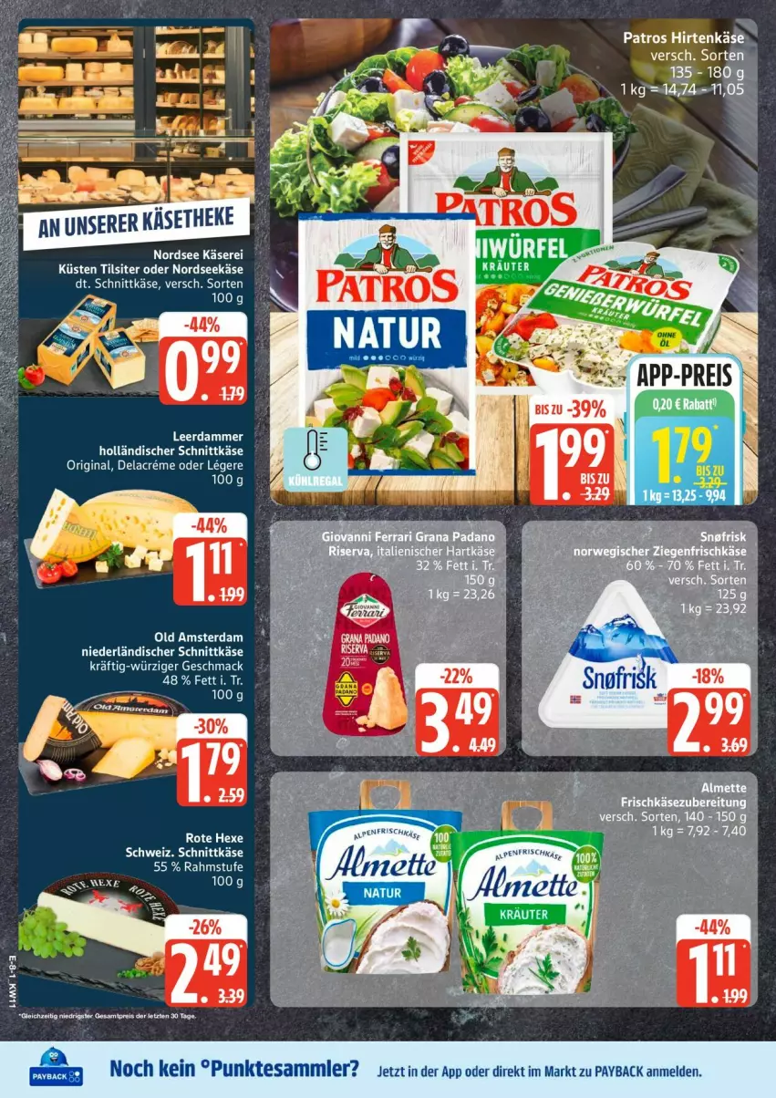 Aktueller Prospekt Edeka - Prospekte - von 09.03 bis 14.03.2026 - strona 10 - produkty: creme, eis, frischkäse, frischkäsezubereitung, gin, holländischer schnittkäse, Käse, leerdammer, LG, mac, niederländischer schnittkäse, Nordsee, Old Amsterdam, payback, reis, schnittkäse, tesa, Ti, Tilsiter, ZTE