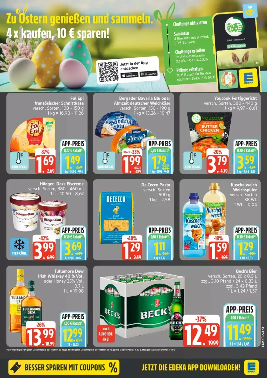 Aktueller Prospekt Edeka - Prospekte - von 09.03 bis 14.03.2026 - strona 19 - produkty: creme, De Cecco, decke, deka, ecco, eis, eiscreme, pasta, reis, tee, Ti, ZTE
